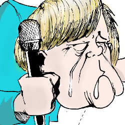 Merkel streichelt